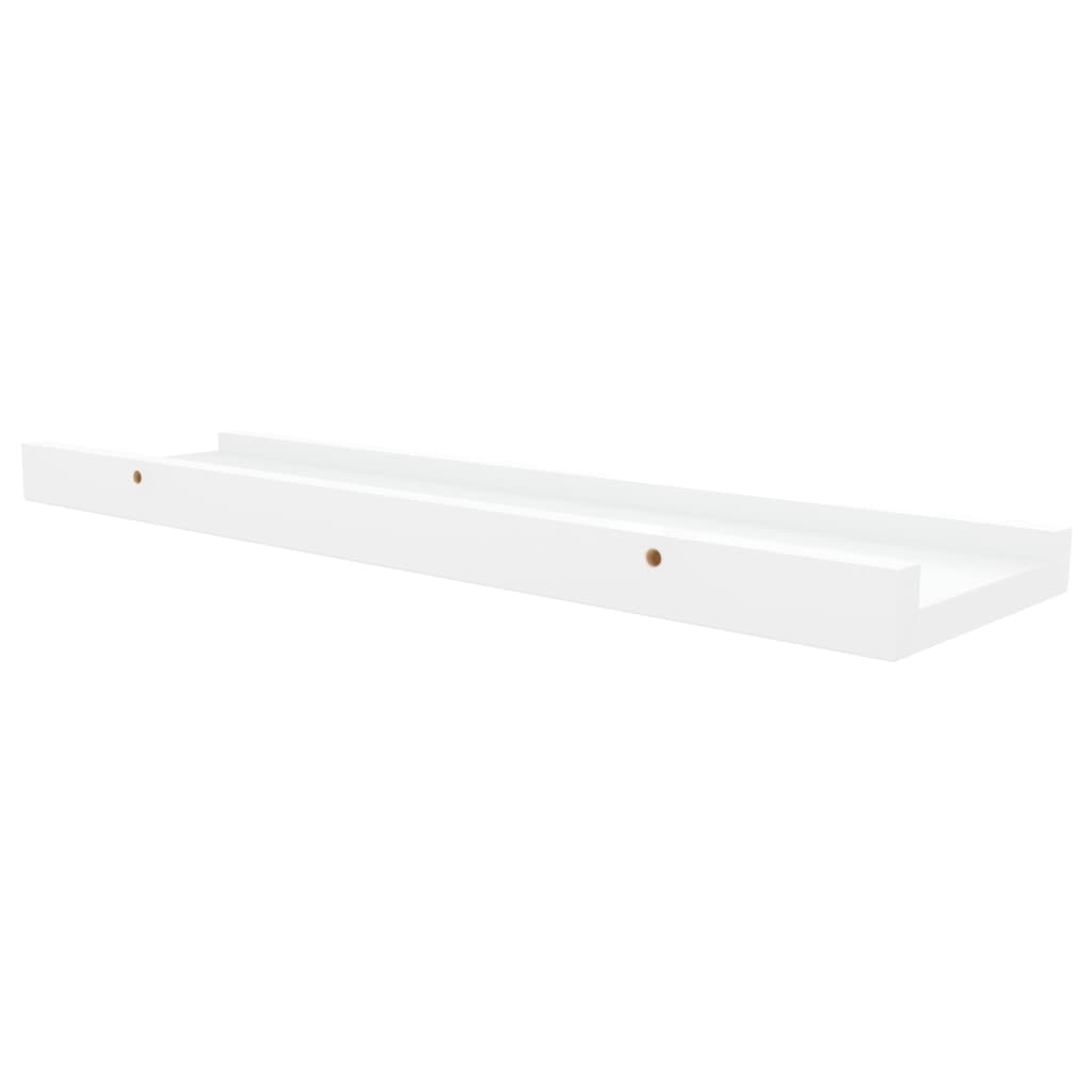 2 db fehér MDF szegélypolc képkeretekhez 40 x 9 x 3 cm