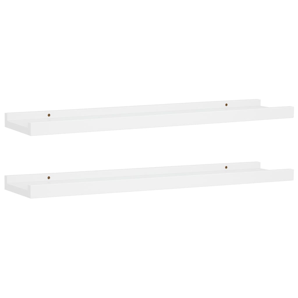2 db fehér MDF szegélypolc képkeretekhez 60 x 9 x 3 cm
