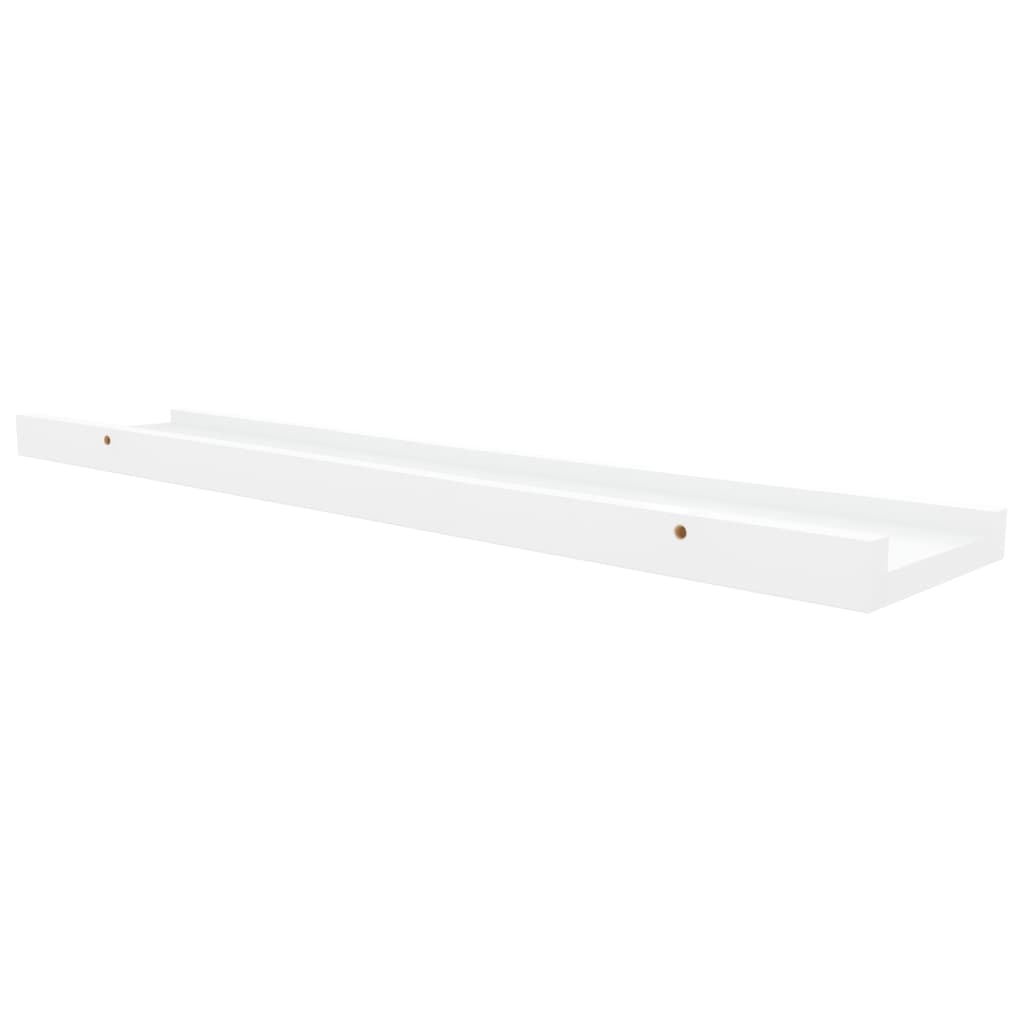 2 db fehér MDF szegélypolc képkeretekhez 60 x 9 x 3 cm