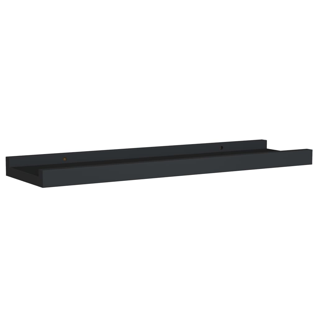2 db fekete MDF szegélypolc képkeretekhez 40 x 9 x 3 cm