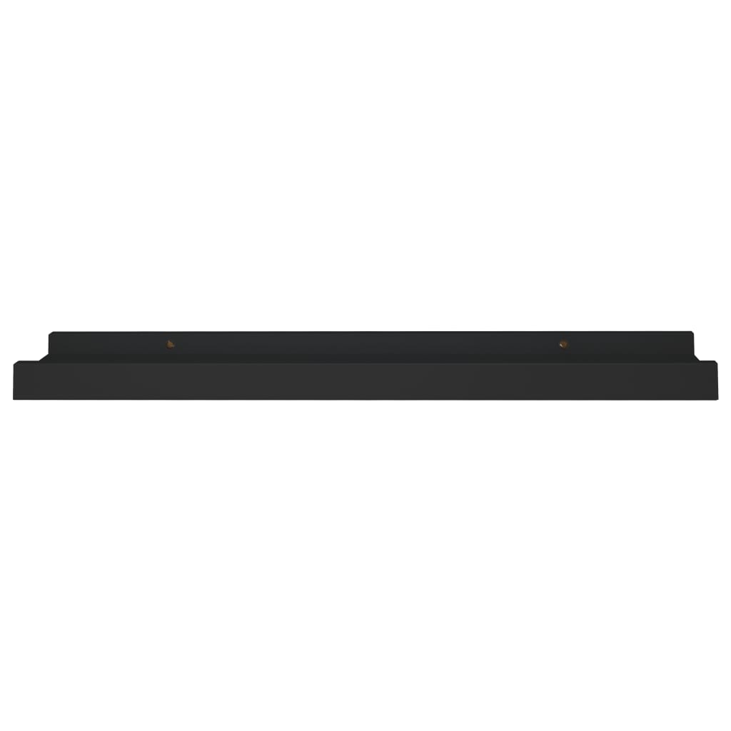 2 db fekete MDF szegélypolc képkeretekhez 40 x 9 x 3 cm