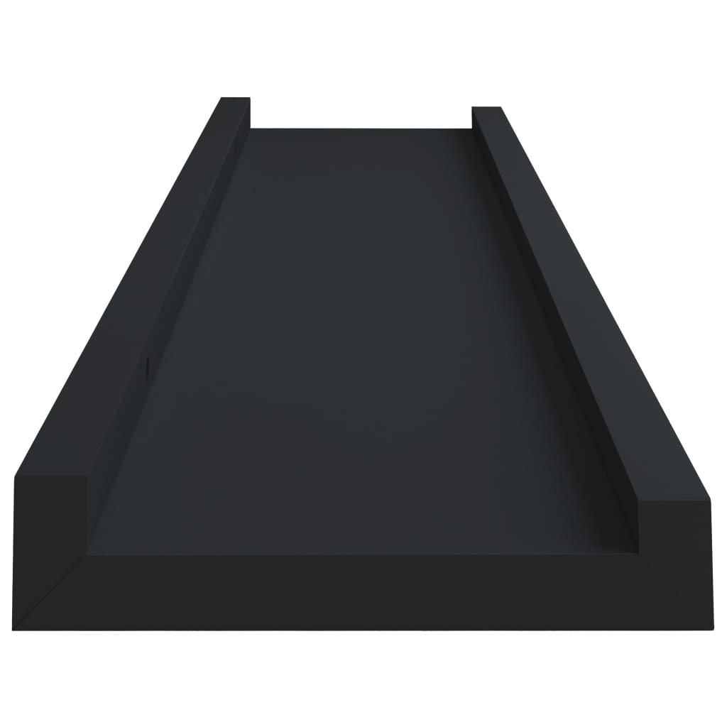 2 db fekete MDF szegélypolc képkeretekhez 40 x 9 x 3 cm