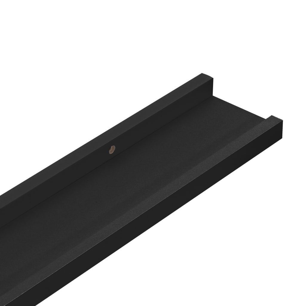 2 db fekete MDF szegélypolc képkeretekhez 40 x 9 x 3 cm