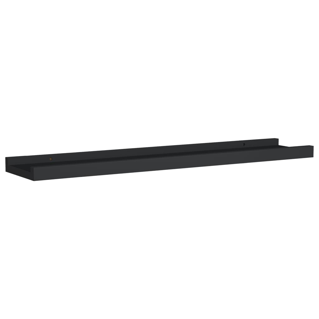 2 db fekete MDF szegélypolc képkeretekhez 60 x 9 x 3 cm