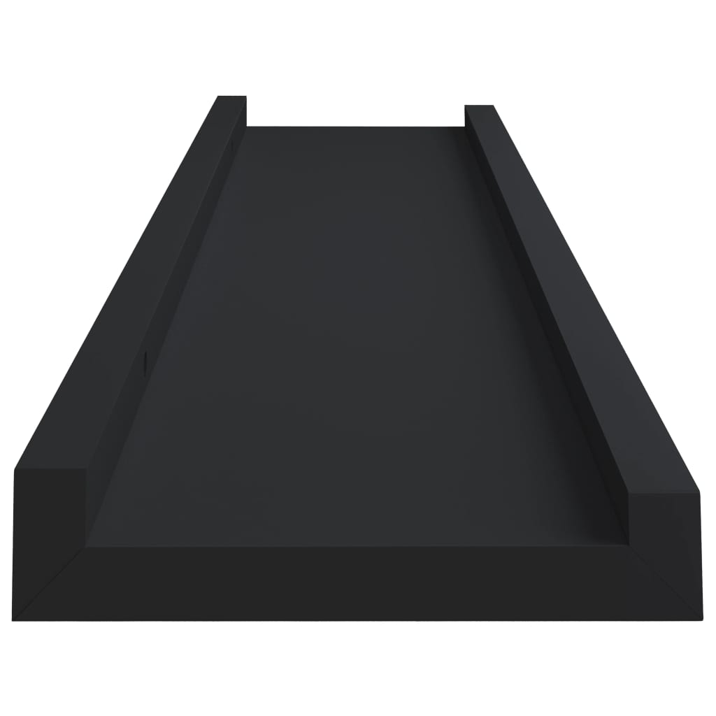 2 db fekete MDF szegélypolc képkeretekhez 60 x 9 x 3 cm