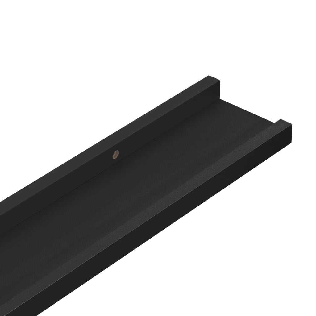 2 db fekete MDF szegélypolc képkeretekhez 60 x 9 x 3 cm