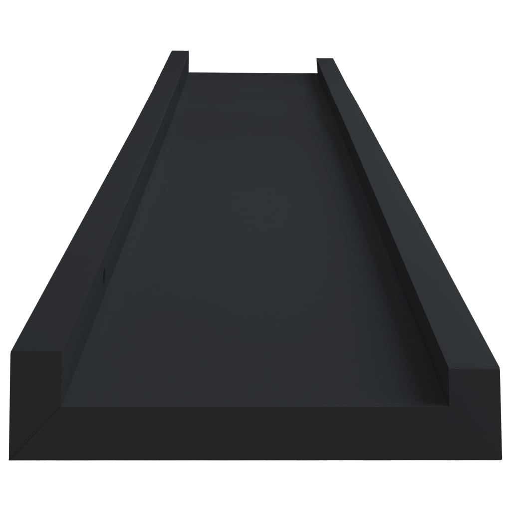 2 db fekete MDF szegélypolc képkeretekhez 80 x 9 x 3 cm