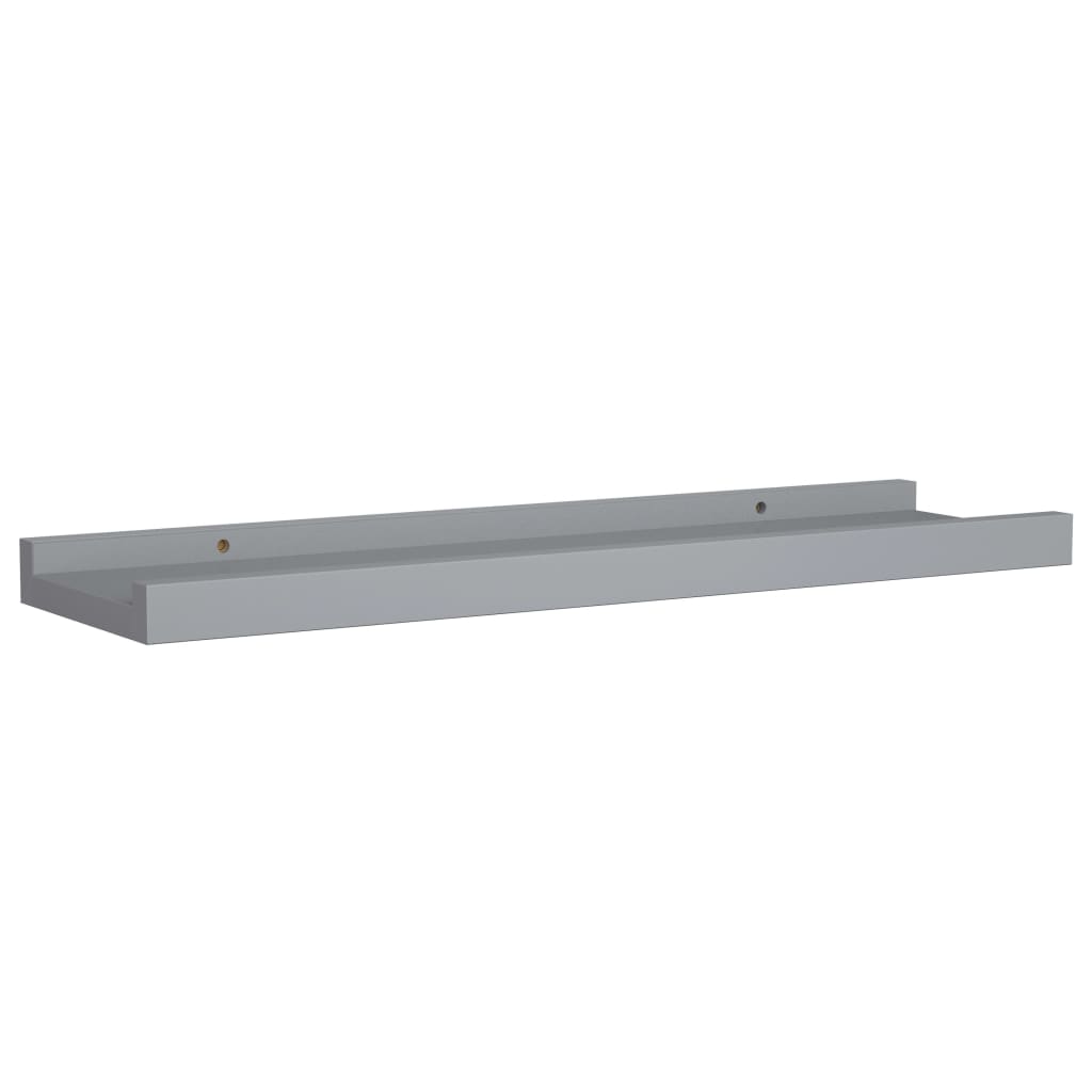 2 db szürke MDF szegélypolc képkeretekhez 40 x 9 x 3 cm