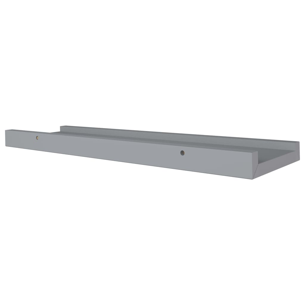 2 db szürke MDF szegélypolc képkeretekhez 40 x 9 x 3 cm