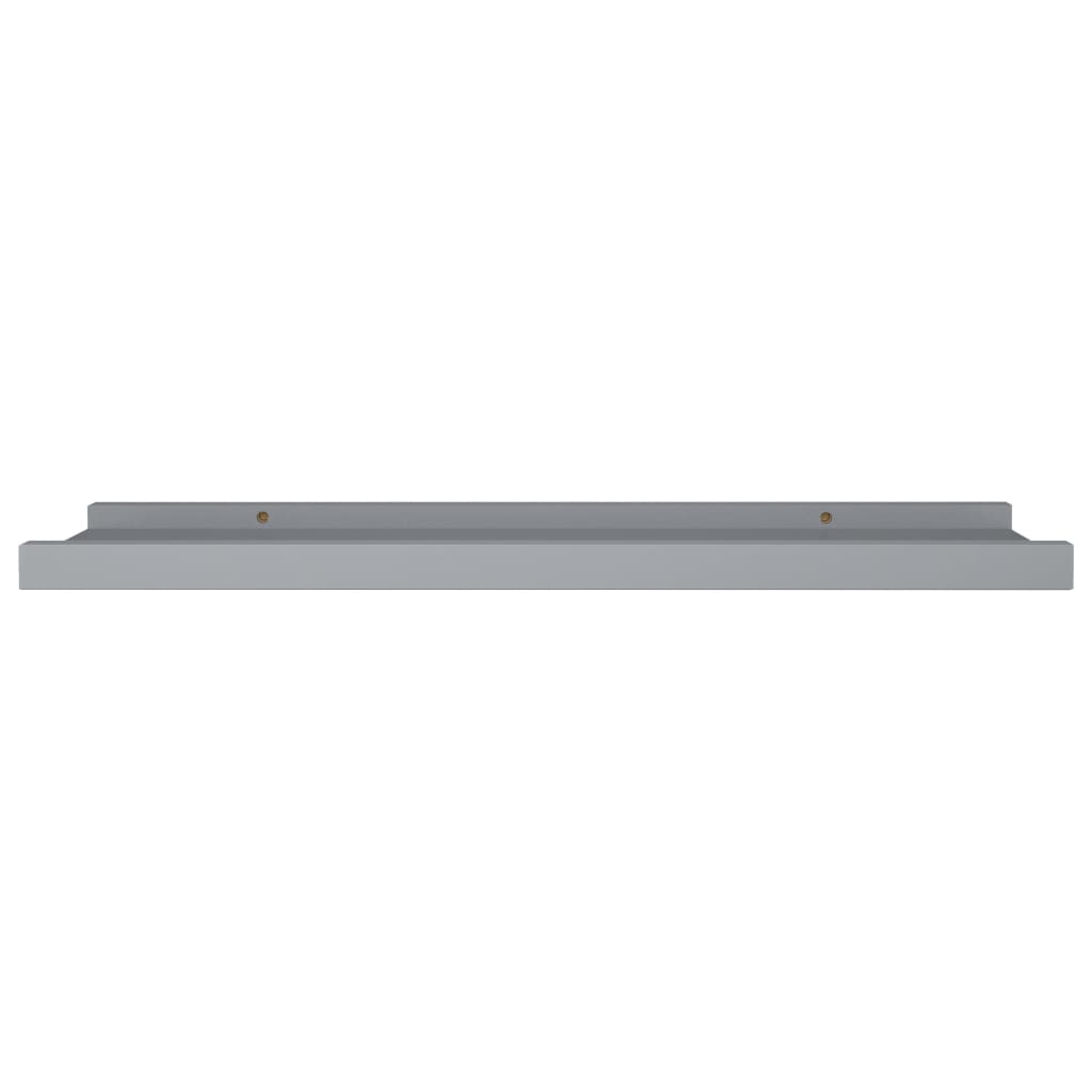 2 db szürke MDF szegélypolc képkeretekhez 60 x 9 x 3 cm