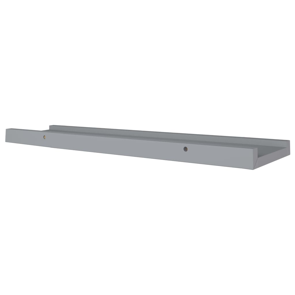 2 db szürke MDF szegélypolc képkeretekhez 60 x 9 x 3 cm