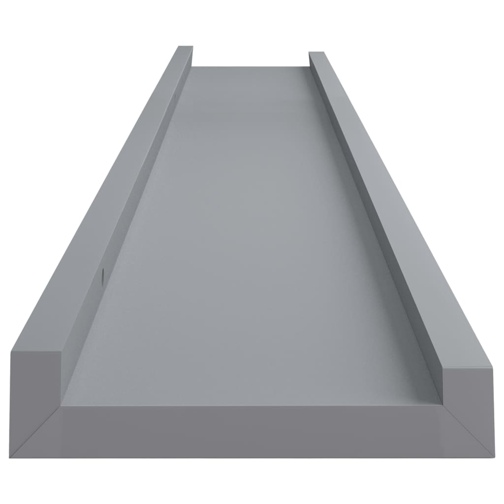 2 db szürke MDF szegélypolc képkeretekhez 80 x 9 x 3 cm