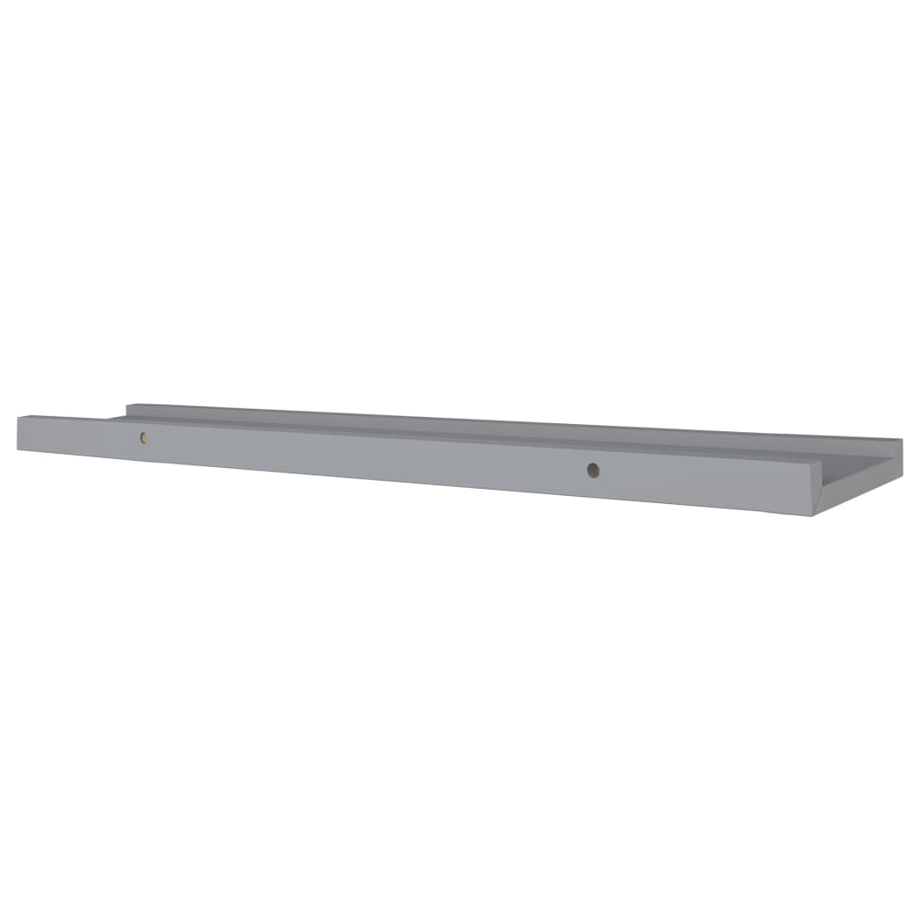 2 db szürke MDF szegélypolc képkeretekhez 80 x 9 x 3 cm