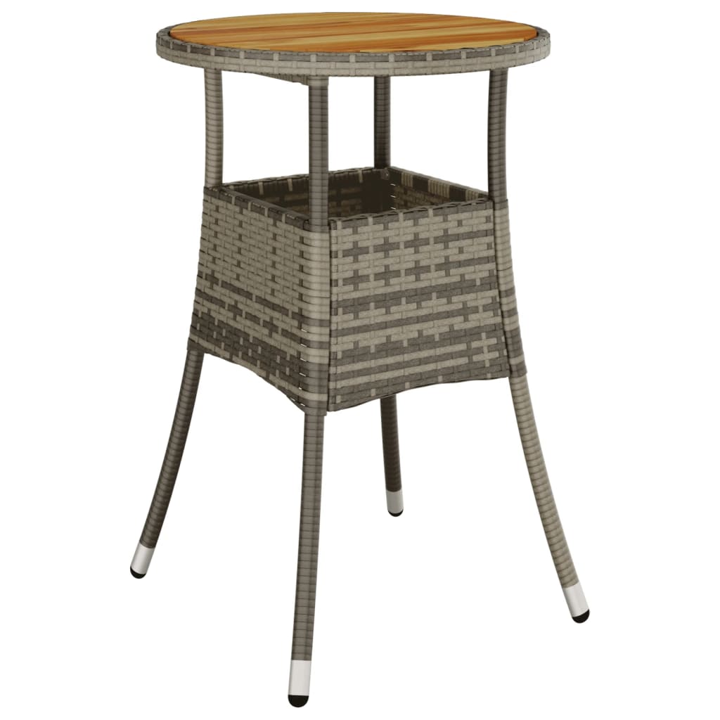 szürke akácfa és polyrattan kerti asztal Ø60 x 75 cm