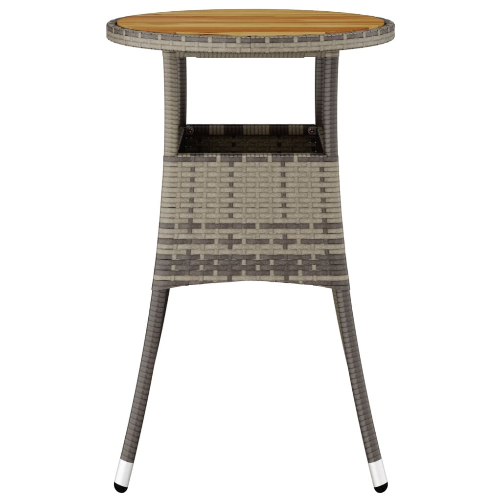 szürke akácfa és polyrattan kerti asztal Ø60 x 75 cm