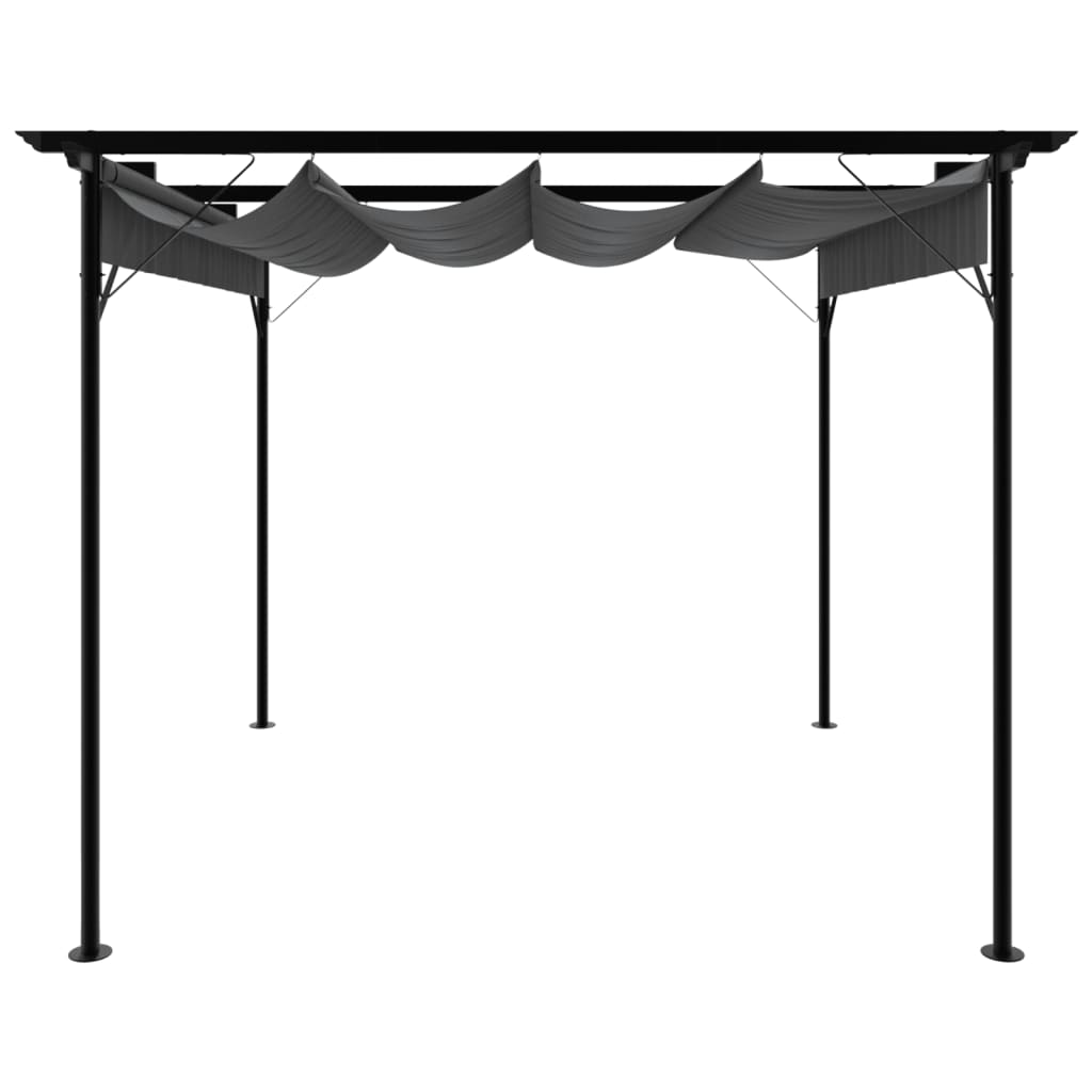 antracitszürke acél pavilon behúzható tetővel 3 x 3 m 180 g/m²