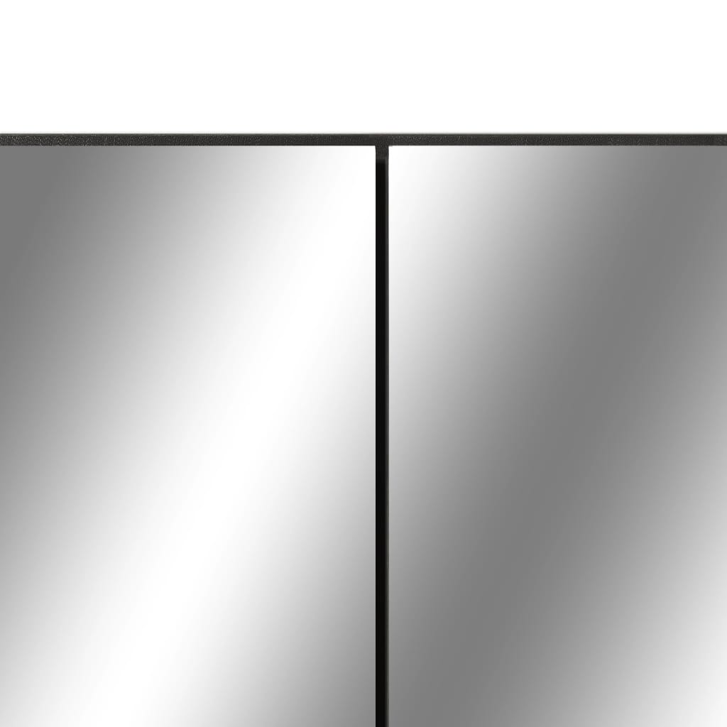 fekete MDF tükrös fürdőszobaszekrény 80 x 15 x 60 cm