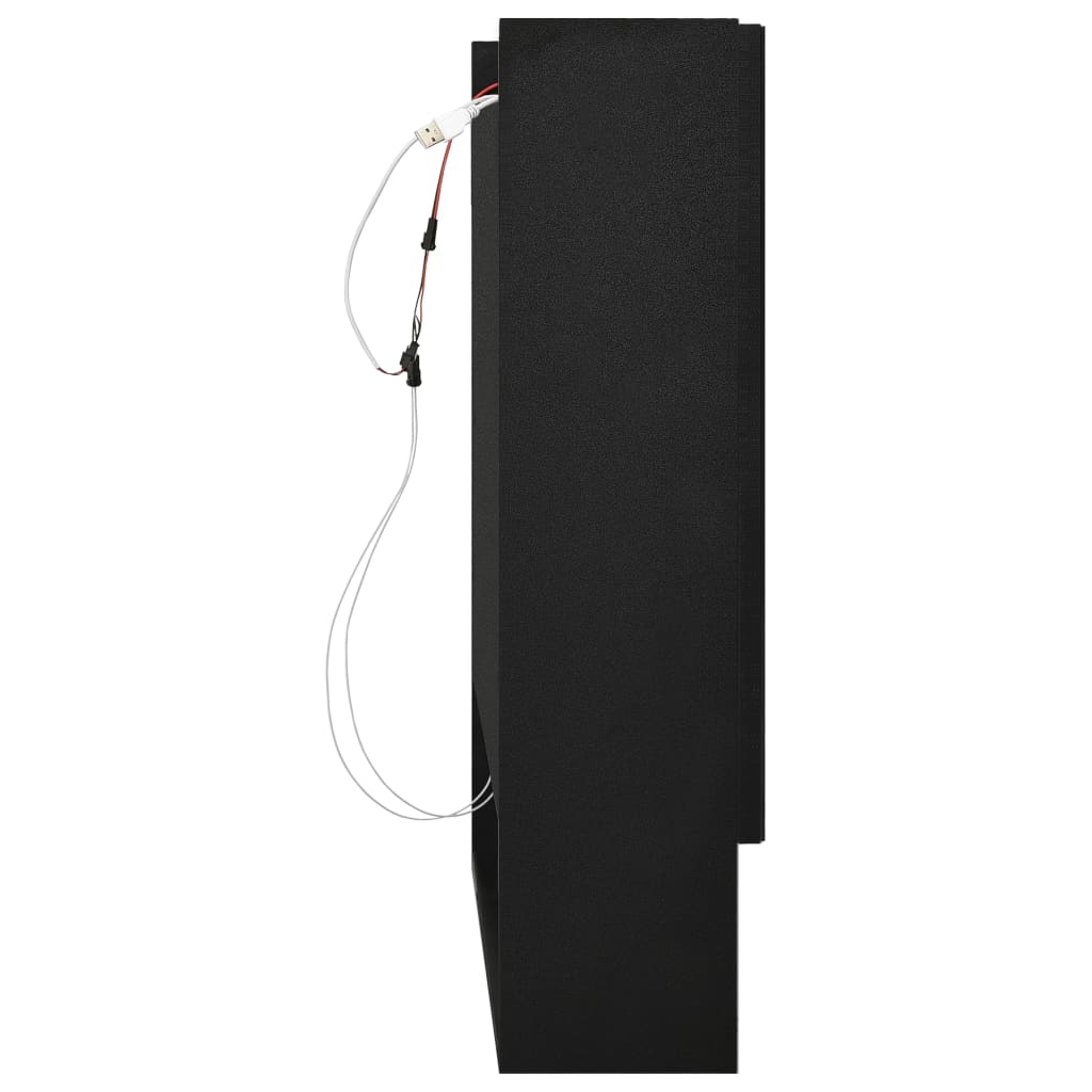 fekete MDF tükrös fürdőszobaszekrény 80 x 15 x 60 cm