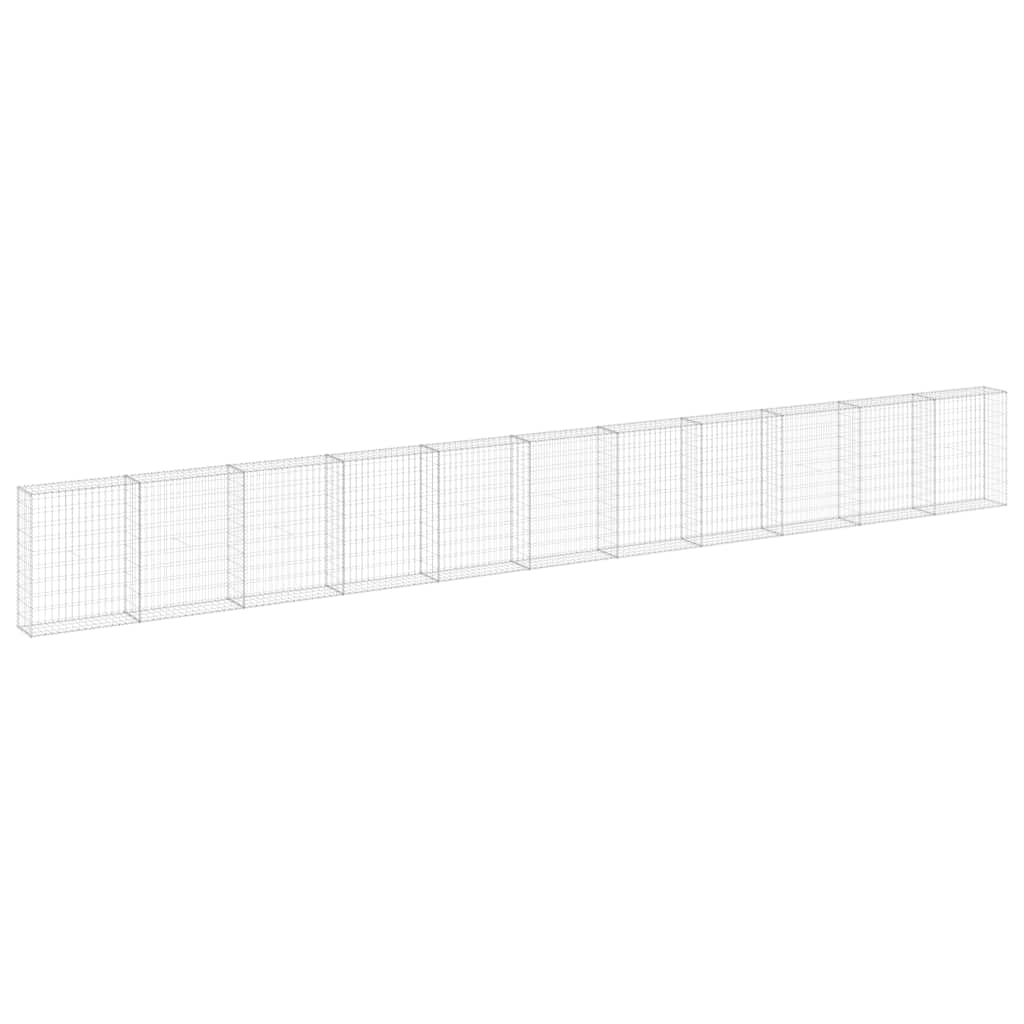 horganyzott acél gabion fal fedéllel 900 x 30 x 100 cm
