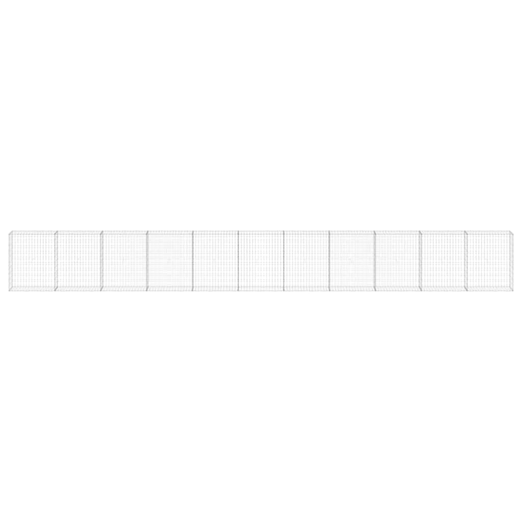horganyzott acél gabion fal fedéllel 900 x 30 x 100 cm