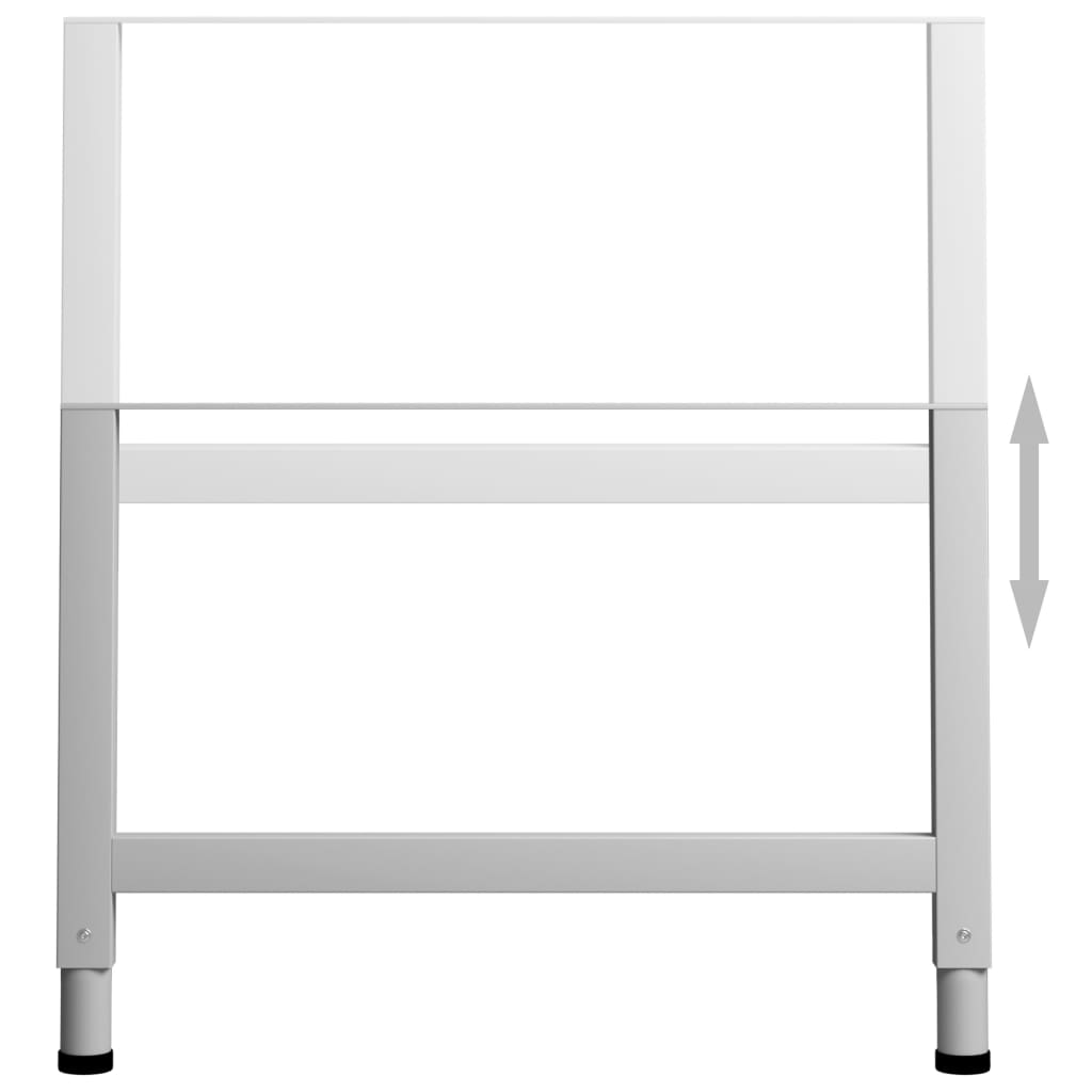 2 db szürke állítható fém munkapadváz 85 x (69-95,5) cm