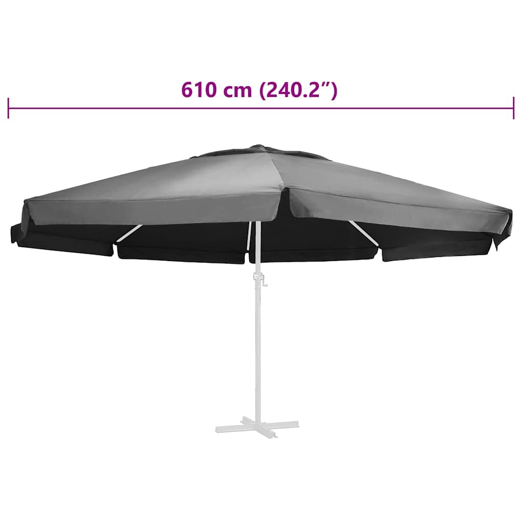 antracitszürke kültéri napernyőponyva 610 cm
