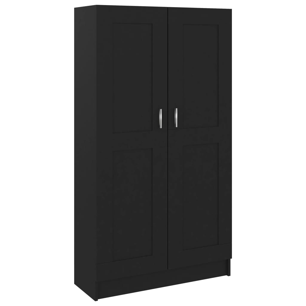 fekete szerelt fa könyvszekrény 82,5 x 30,5 x 150 cm
