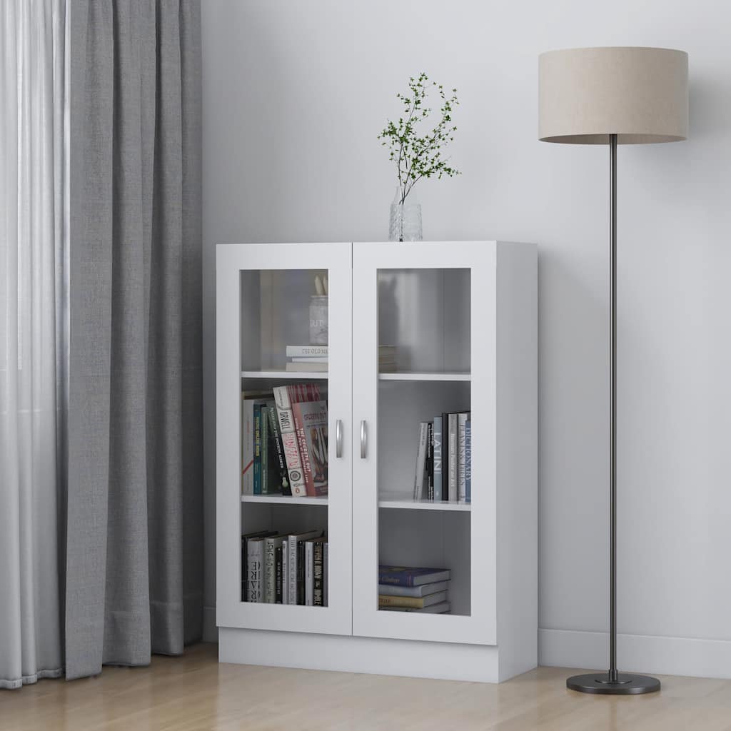 fehér szerelt fa vitrinszekrény 82,5 x 30,5 x 115 cm