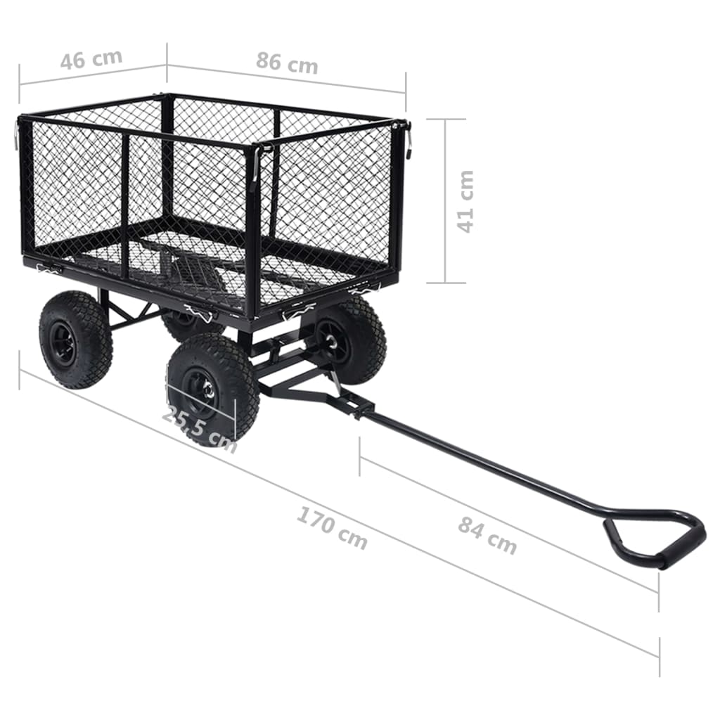 fekete kerti kézikocsi 350 kg