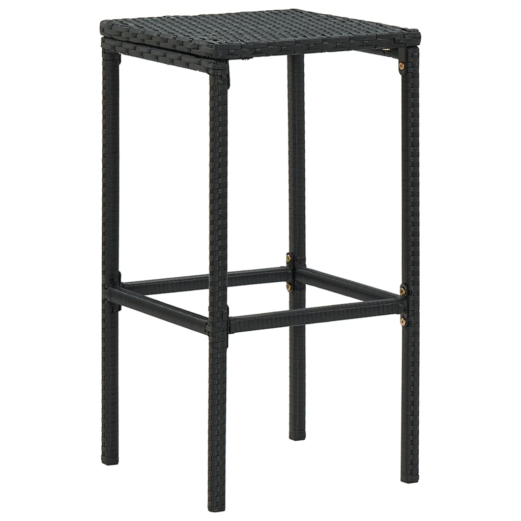 4 db fekete polyrattan bárszék párnával