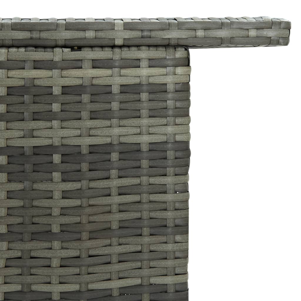 szürke polyrattan kerti bárasztal 120 x 55 x 110 cm