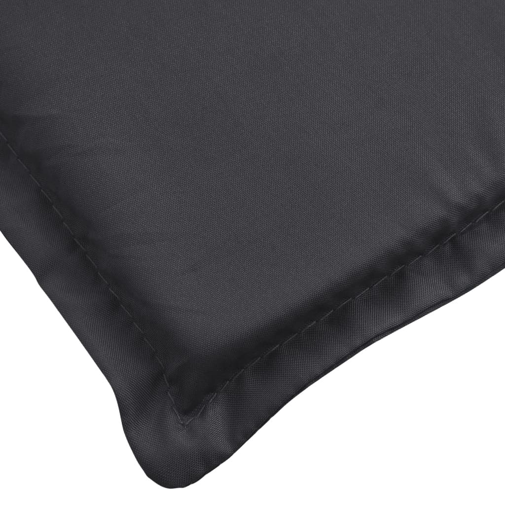 fekete oxford szövet napozóágy párna 200 x 50 x 3 cm