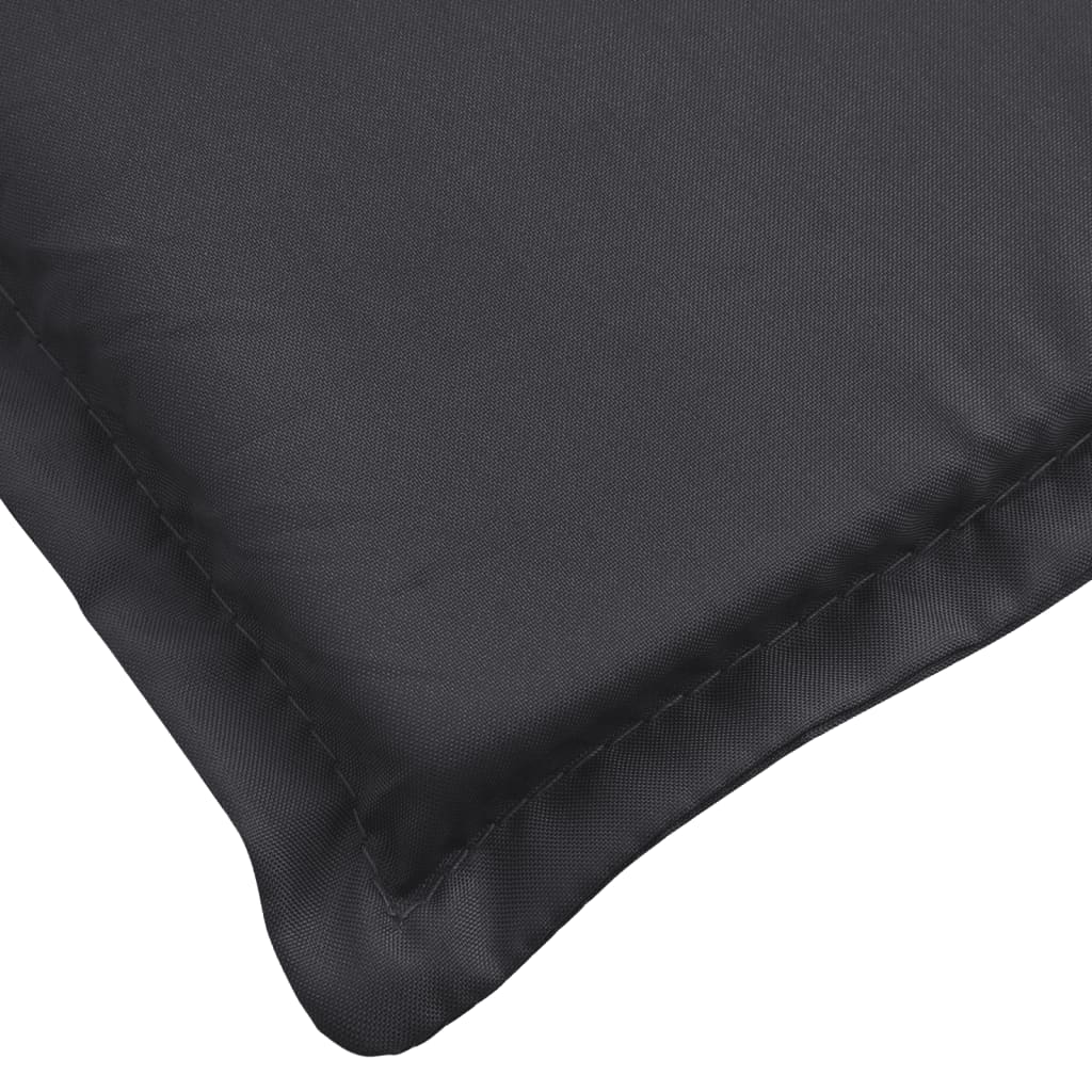 fekete oxford szövet napozóágy párna 200 x 70 x 3 cm