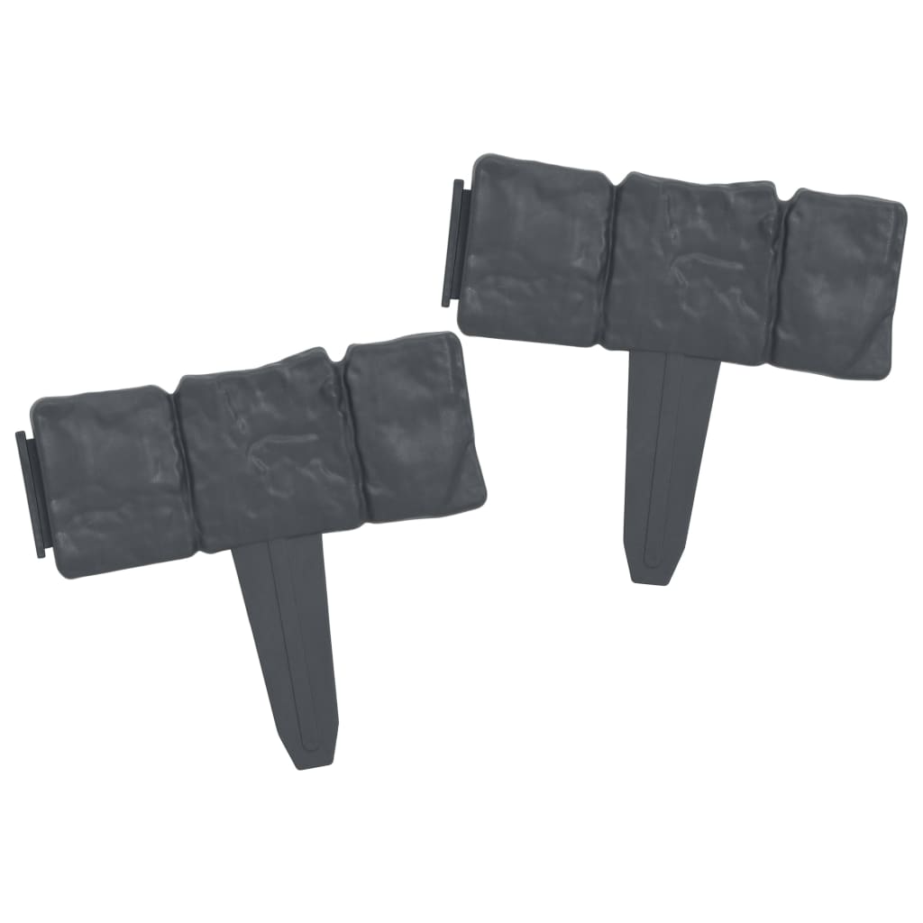 41 darab kőhatású műanyag gyepkerítés 10 m