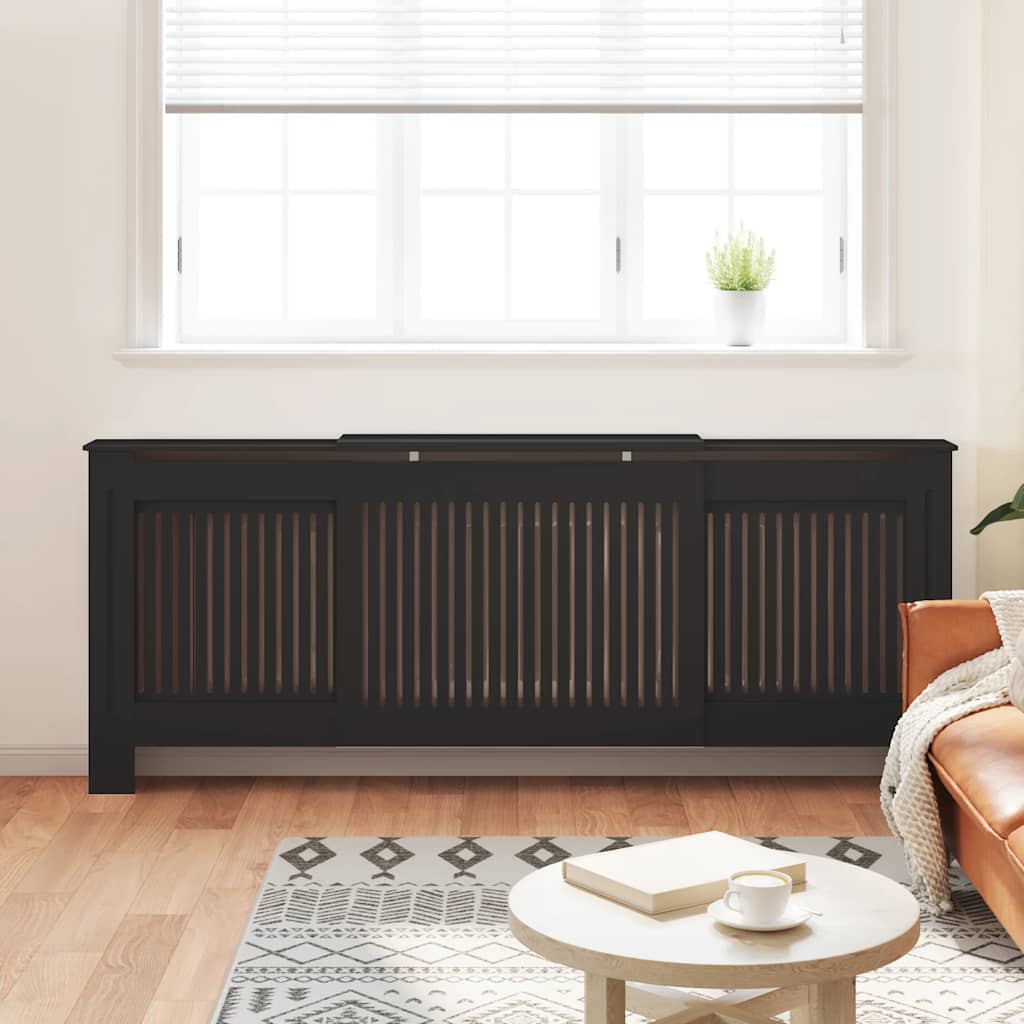 fekete MDF radiátorburkolat 205 cm