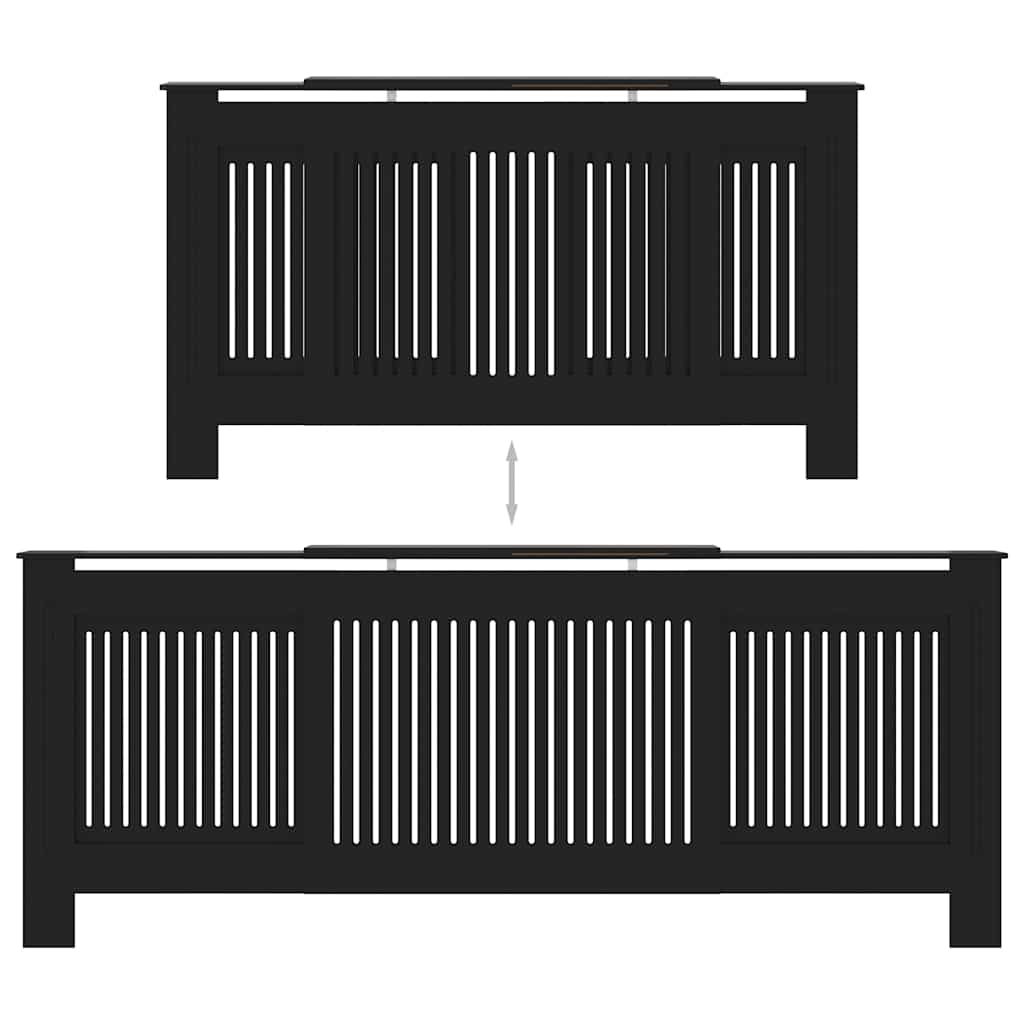 fekete MDF radiátorburkolat 205 cm
