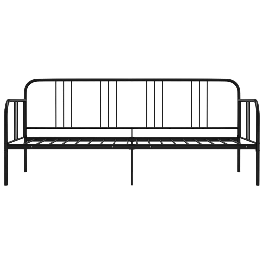 fekete fém kanapéágy-keret 90 x 200 cm