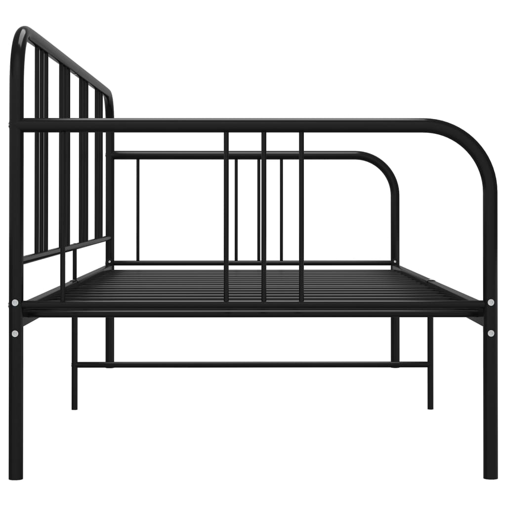 fekete fém kanapéágy-keret 90 x 200 cm