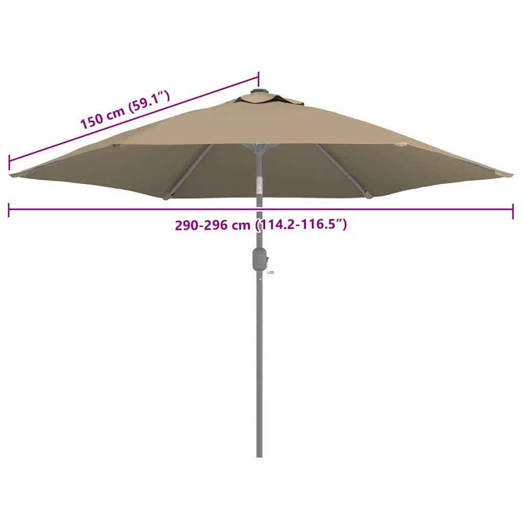 tópszínű kültéri napernyőponyva 300 cm