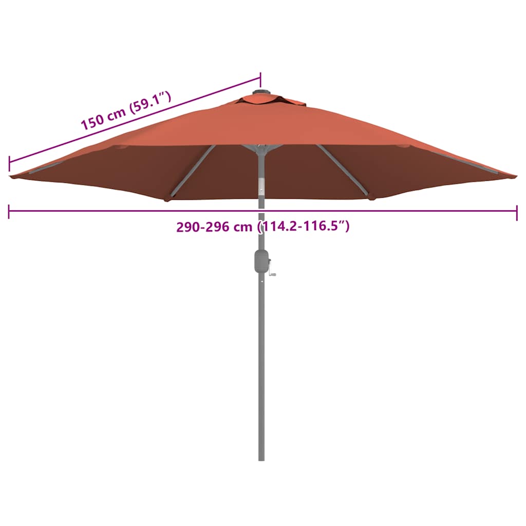 terrakotta kültéri napernyőponyva 300 cm