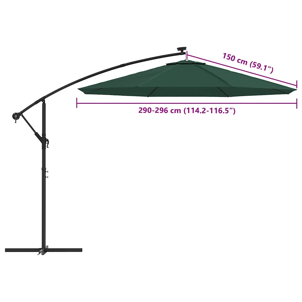 zöld konzolos napernyő csereponyva 300 cm