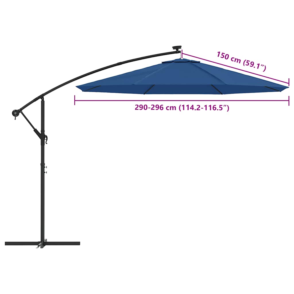 azúrkék konzolos napernyő csereponyva 300 cm