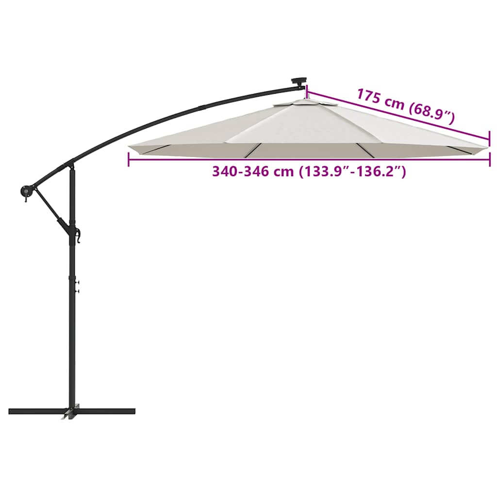 homokfehér konzolos napernyőponyva 350 cm