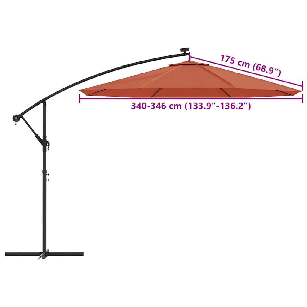 terrakotta konzolos napernyőponyva 350 cm
