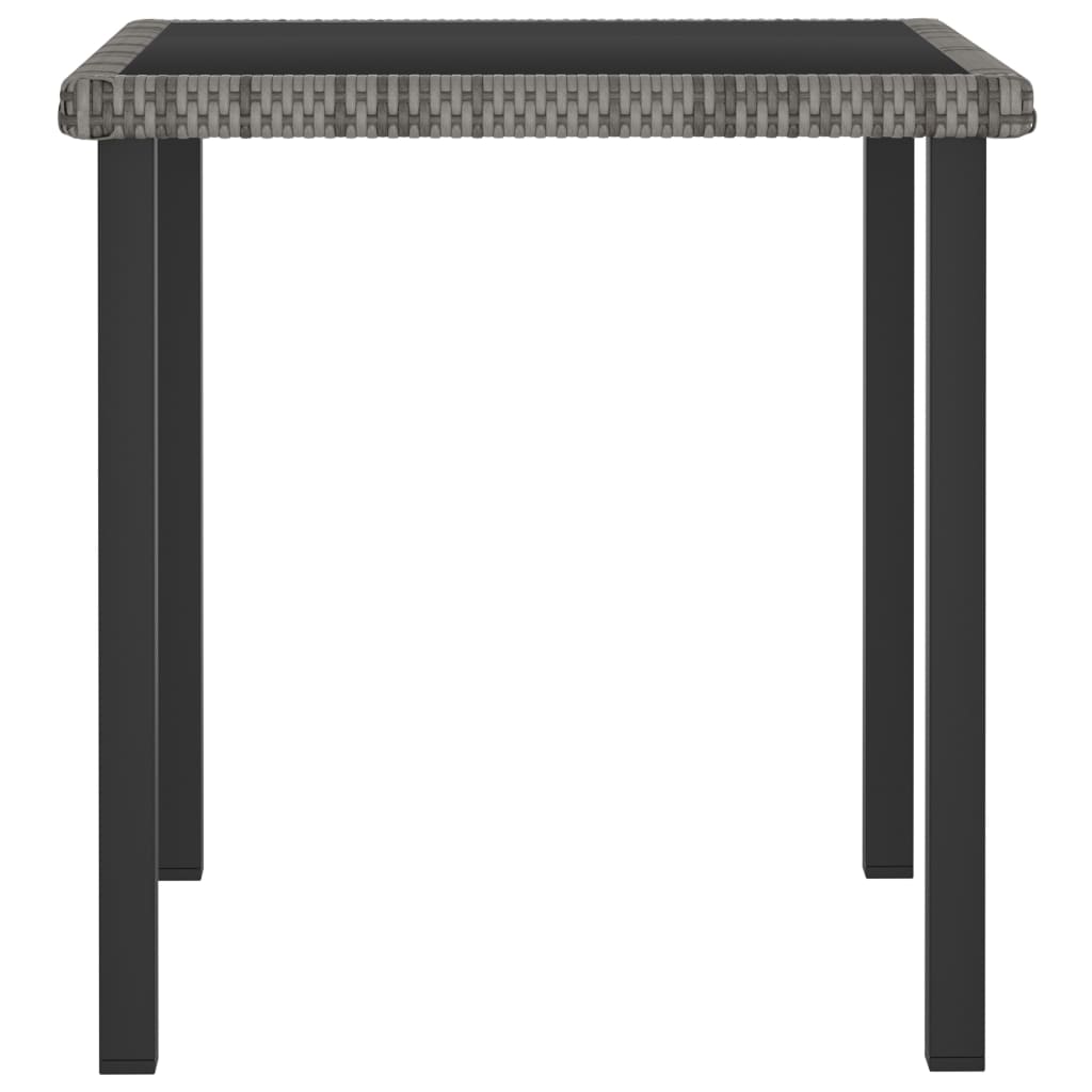szürke polyrattan kerti étkezőasztal 70 x 70 x 73 cm