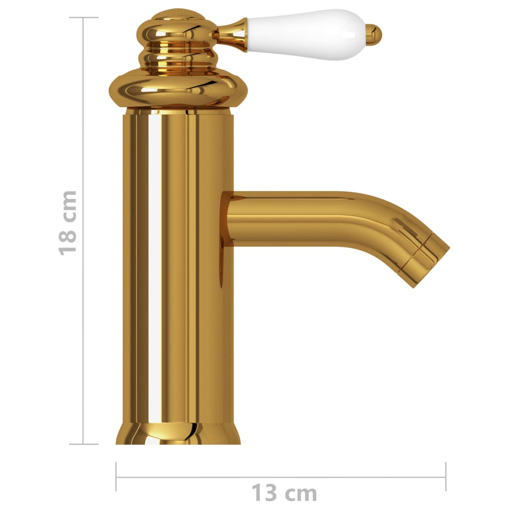 aranyszínű fürdőszobai mosdócsaptelep 130 x 180 mm