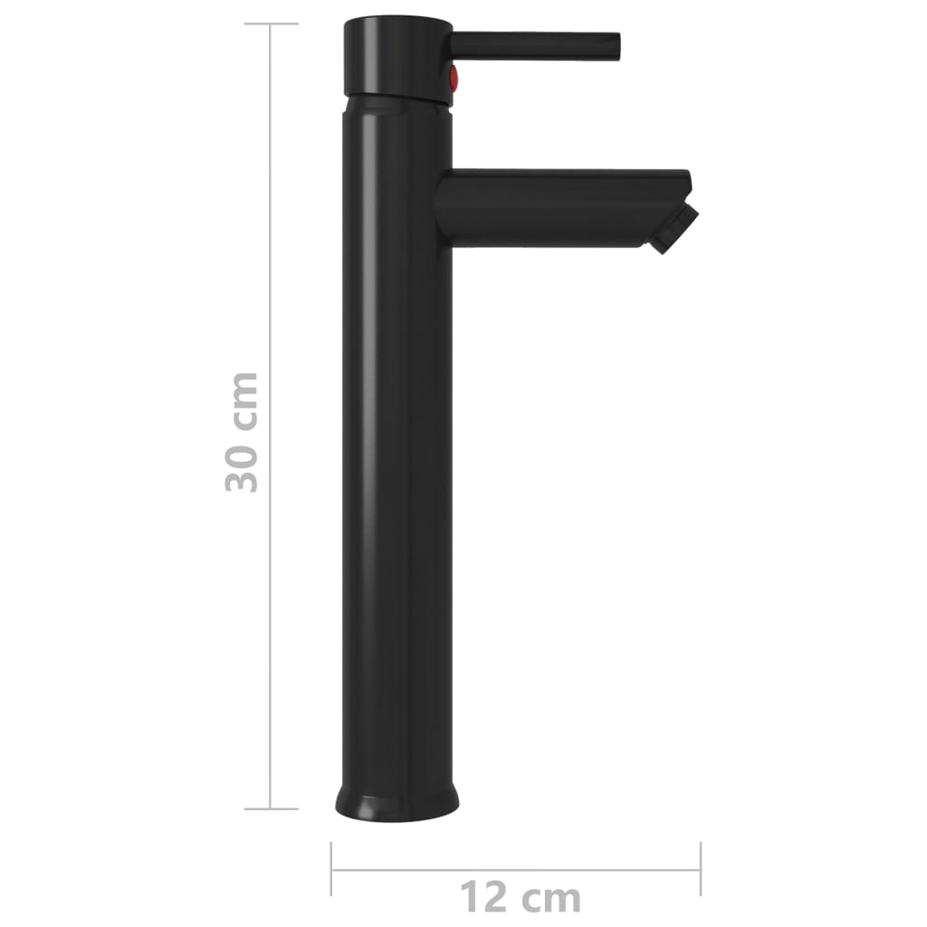 fekete fürdőszobai keverős csaptelep 12 x 30 cm