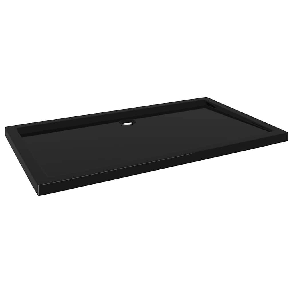 téglalap alakú fekete ABS zuhanytálca 70 x 120 cm
