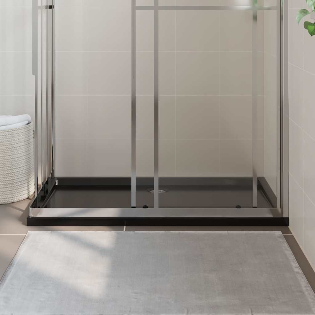 téglalap alakú fekete ABS zuhanytálca 70 x 120 cm