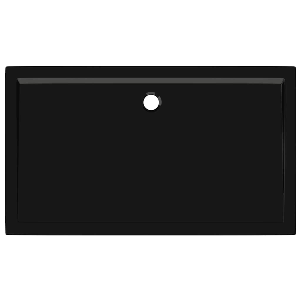 téglalap alakú fekete ABS zuhanytálca 70 x 120 cm
